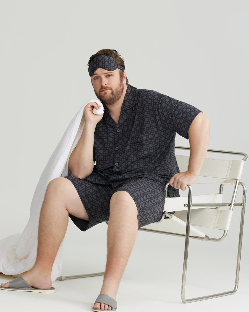 Gray Checkered Pattern RC Modal Pajamas Set