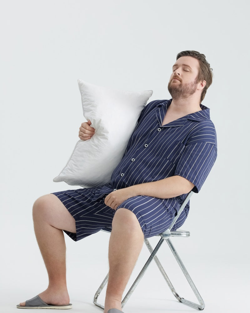 Ultra Soft 100% Cotton Deep Blue Stripes Pajamas Set