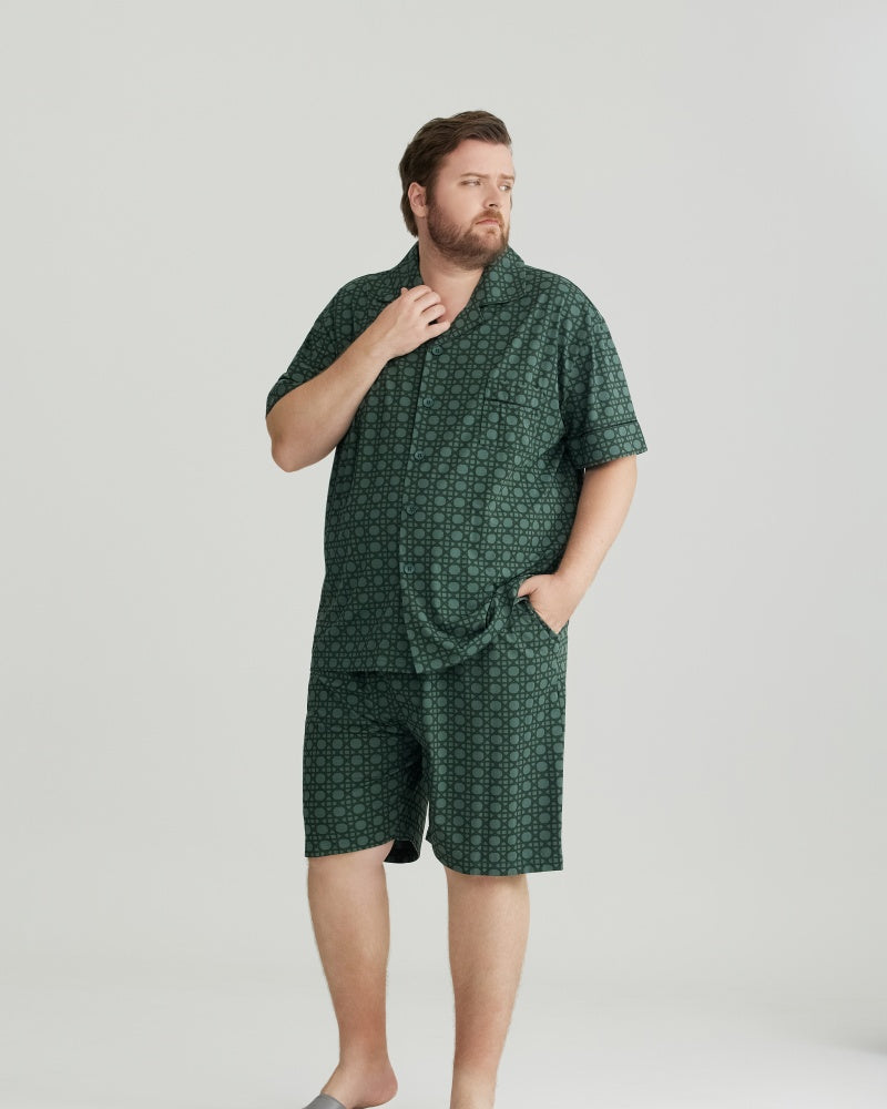 Green Checkered Pattern RC Modal Pajamas Set
