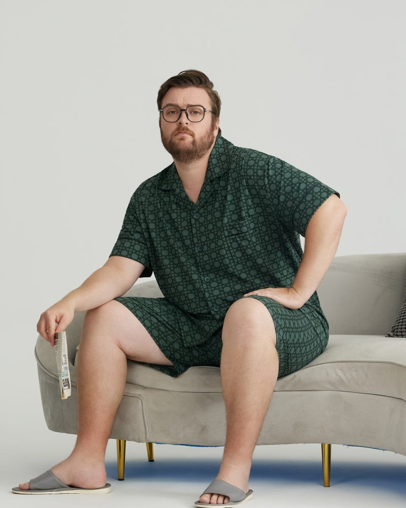 Green Checkered Pattern RC Modal Pajamas Set