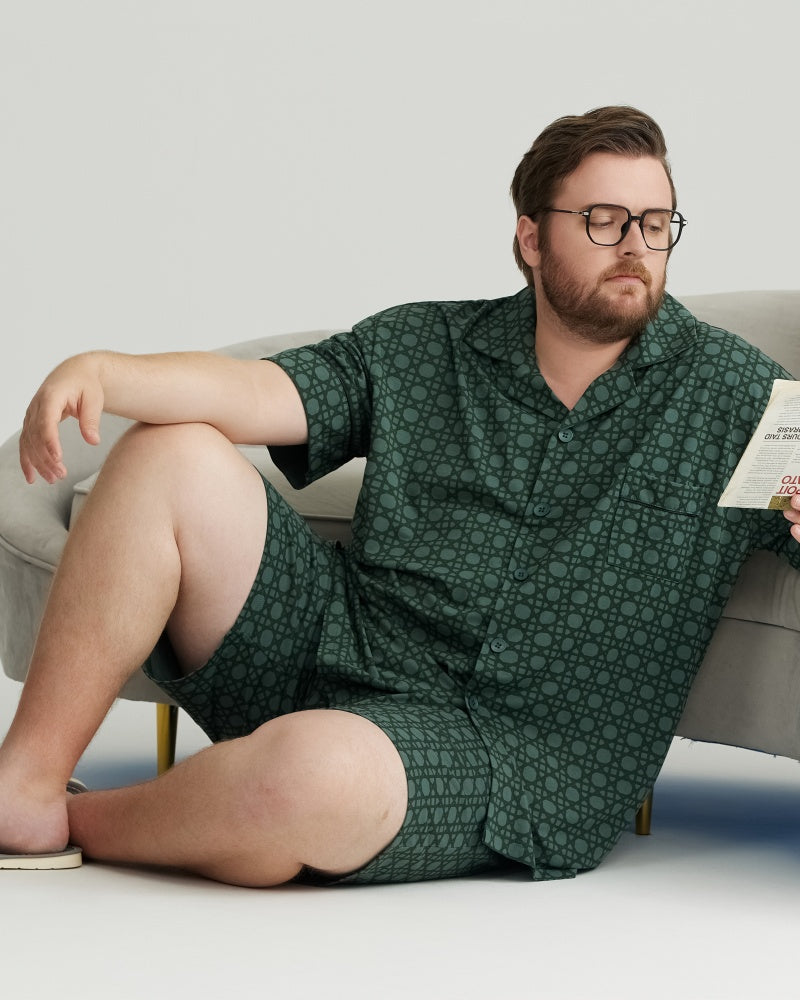 Green Checkered Pattern RC Modal Pajamas Set