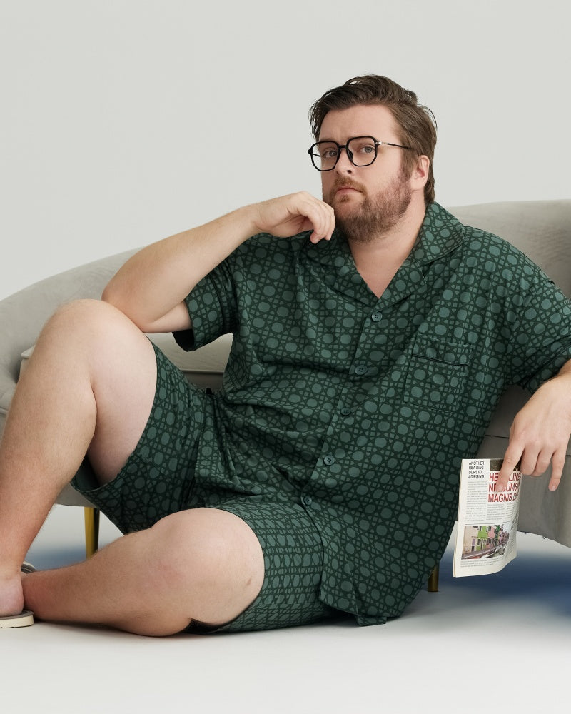 Green Checkered Pattern RC Modal Pajamas Set