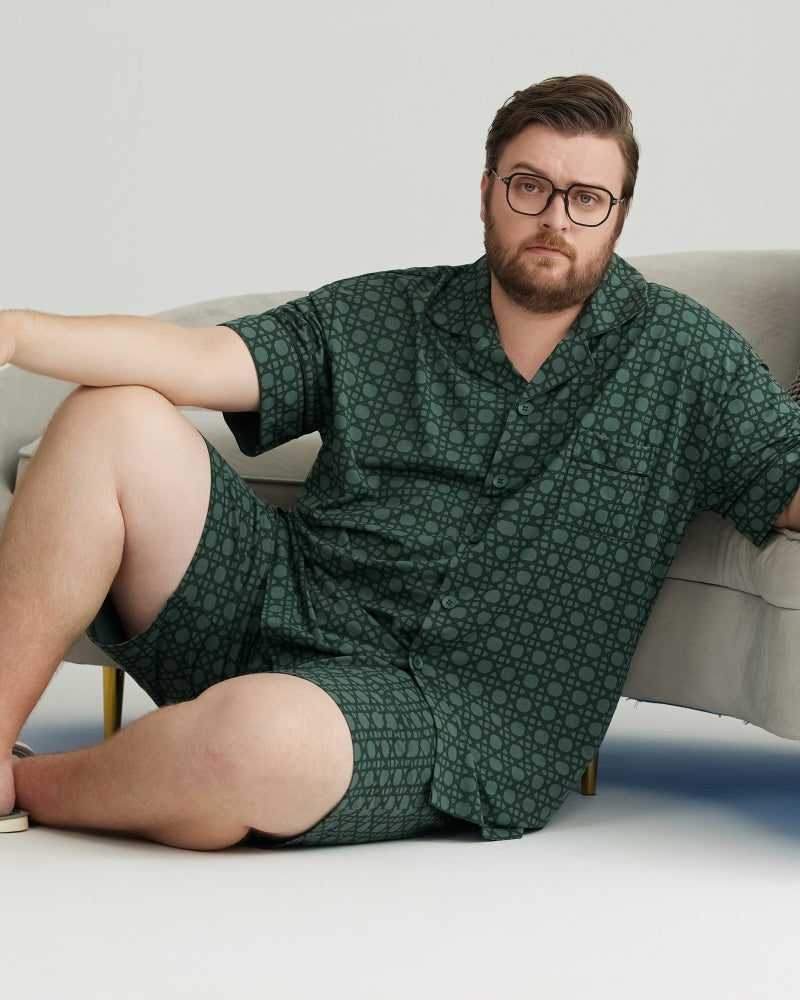 Green Checkered Pattern RC Modal Pajamas Set