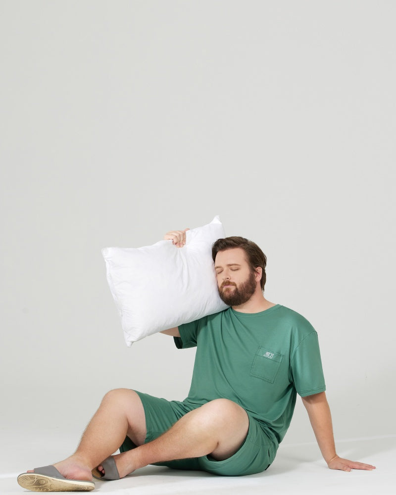 RC Modal Antimicrobial Protection Green Round Neck Pajamas Set