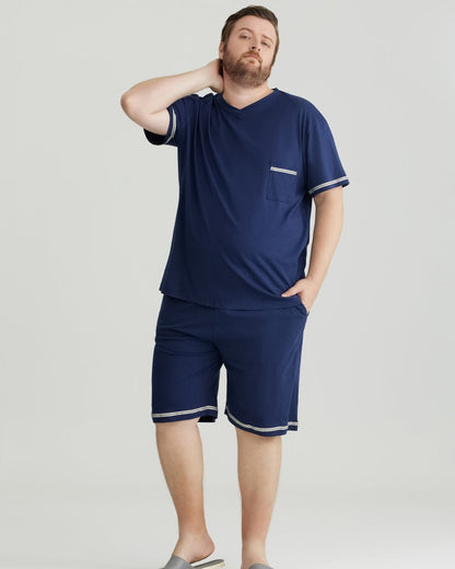 Ultra-Soft 100% Cotton Deep Blue Pajama Set