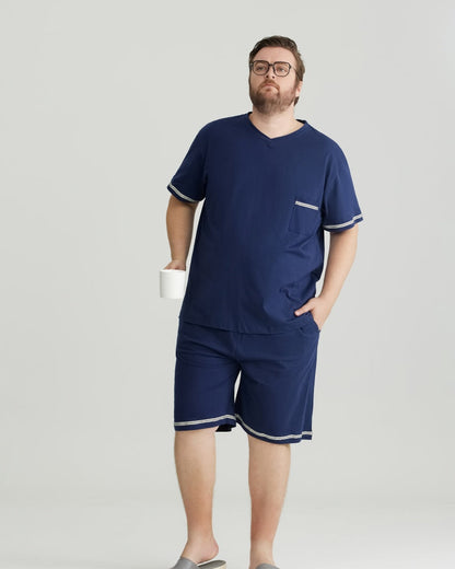 Ultra-Soft 100% Cotton Deep Blue Pajama Set