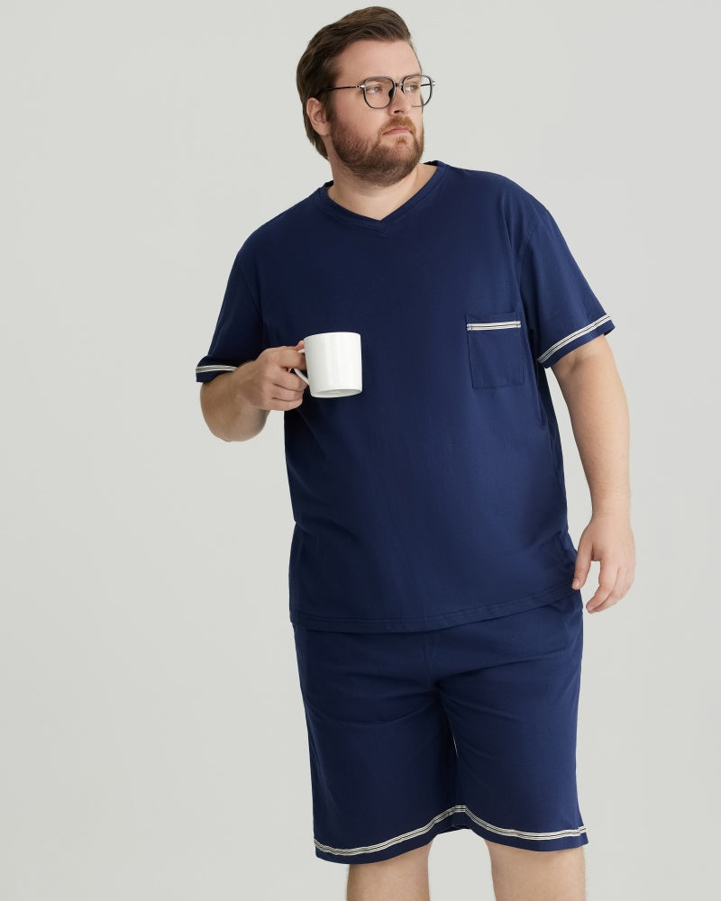Ultra-Soft 100% Cotton Deep Blue Pajama Set