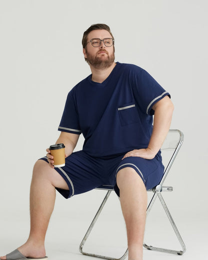 Ultra-Soft 100% Cotton Deep Blue Pajama Set