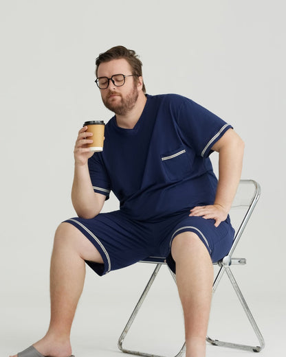 Ultra-Soft 100% Cotton Deep Blue Pajama Set