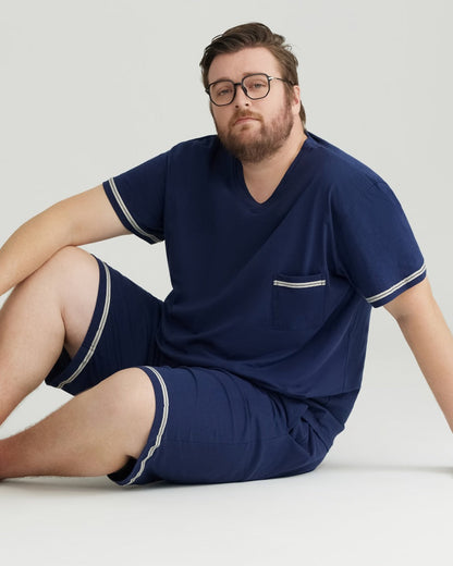 Ultra-Soft 100% Cotton Deep Blue Pajama Set