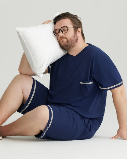 Ultra-Soft 100% Cotton Deep Blue Pajama Set