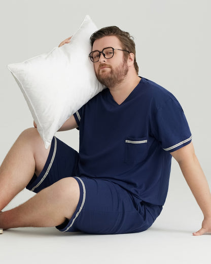 Ultra-Soft 100% Cotton Deep Blue Pajama Set