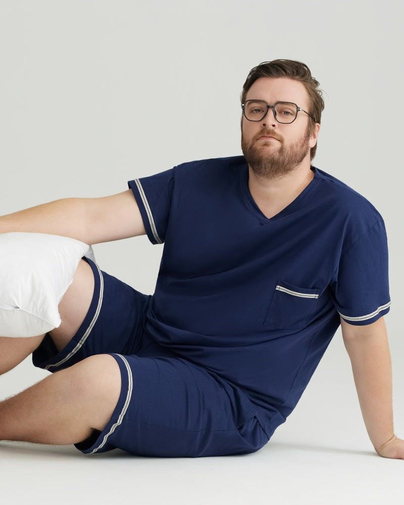 Ultra-Soft 100% Cotton Deep Blue Pajama Set