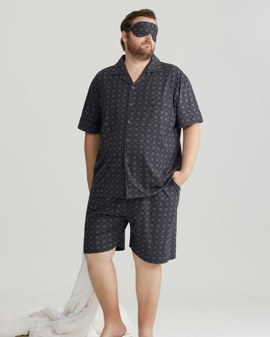 Gray Checkered Pattern RC Modal Pajamas Set