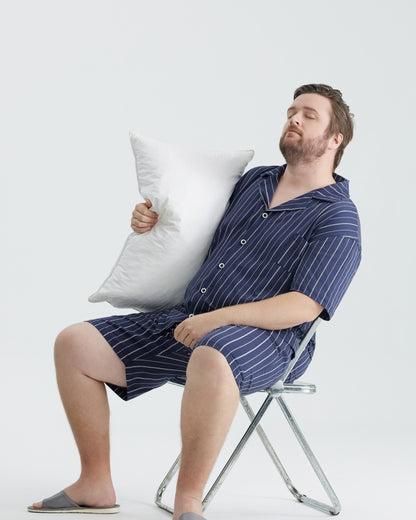 Ultra Soft 100% Cotton Deep Blue Stripes Pajamas Set