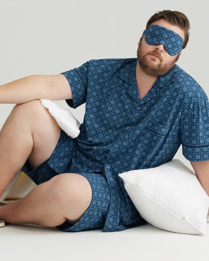 Blue Checkered Pattern RC Modal Pajamas Set