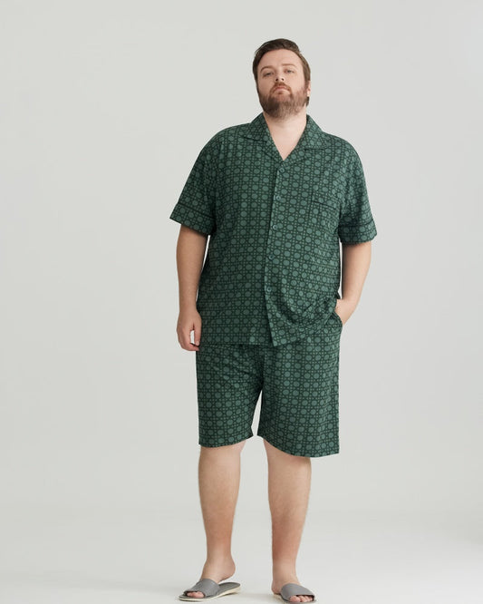 Green Checkered Pattern RC Modal Pajamas Set