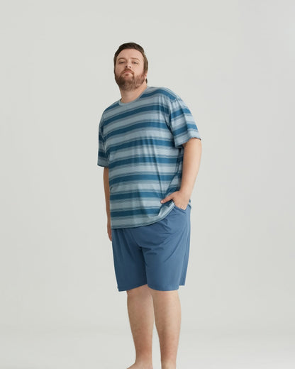 Navy Striped Cooling RC Modal Tencel Sleepwear Set