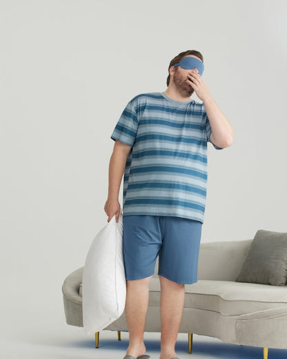 Navy Striped Cooling RC Modal Tencel Sleepwear Set