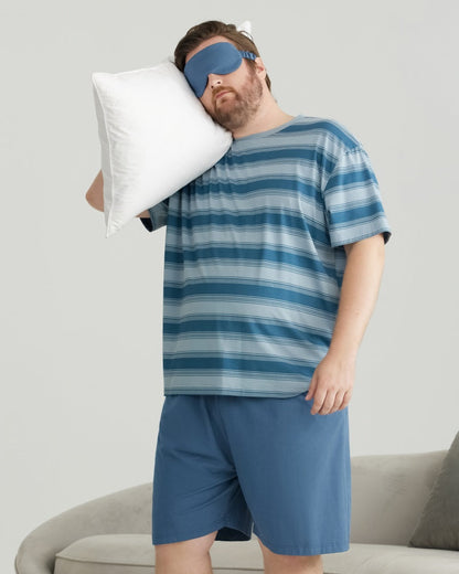 Navy Striped Cooling RC Modal Tencel Sleepwear Set