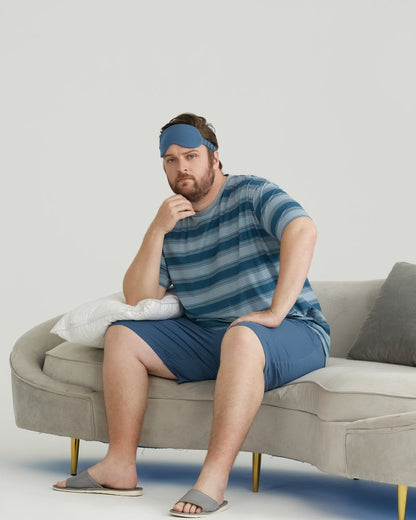 Navy Striped Cooling RC Modal Tencel Sleepwear Set