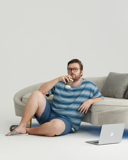 Navy Striped Cooling RC Modal Tencel Sleepwear Set