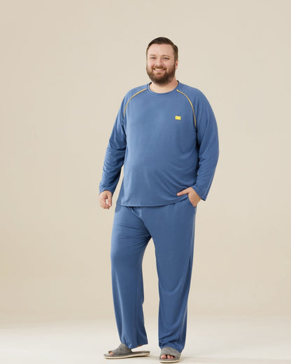 Blue Modal Long Sleeves Pajamas Set