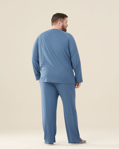 Blue Modal Long Sleeves Pajamas Set