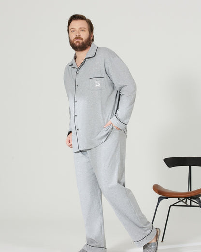 Light Gray Ultra-Soft 100% Cotton Pajamas Set