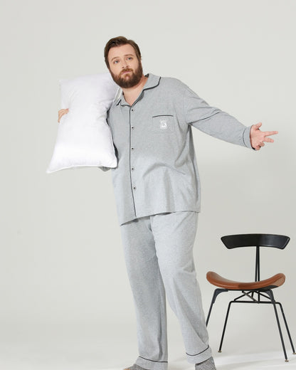 Light Gray Ultra-Soft 100% Cotton Pajamas Set