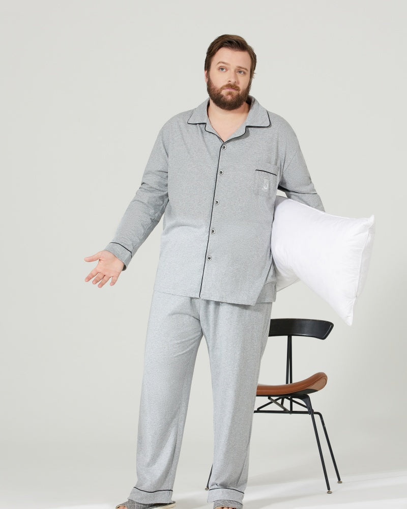 Light Gray Ultra-Soft 100% Cotton Pajamas Set