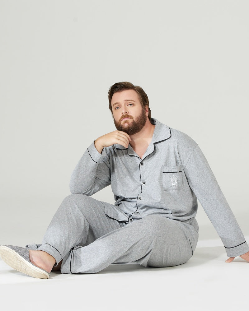 Light Gray Ultra-Soft 100% Cotton Pajamas Set