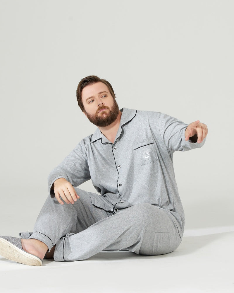 Light Gray Ultra-Soft 100% Cotton Pajamas Set