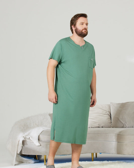 Green Cooling RC Modal Modal Solid Nightshirt