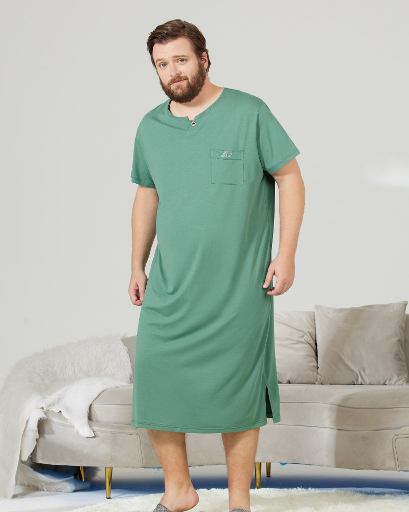 Green Cooling RC Modal Modal Solid Nightshirt