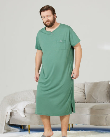 Green Cooling RC Modal Modal Solid Nightshirt