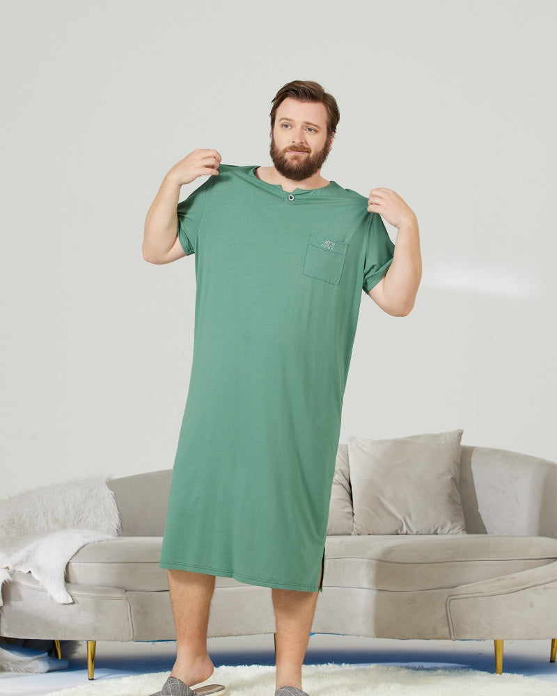 Green Cooling RC Modal Modal Solid Nightshirt