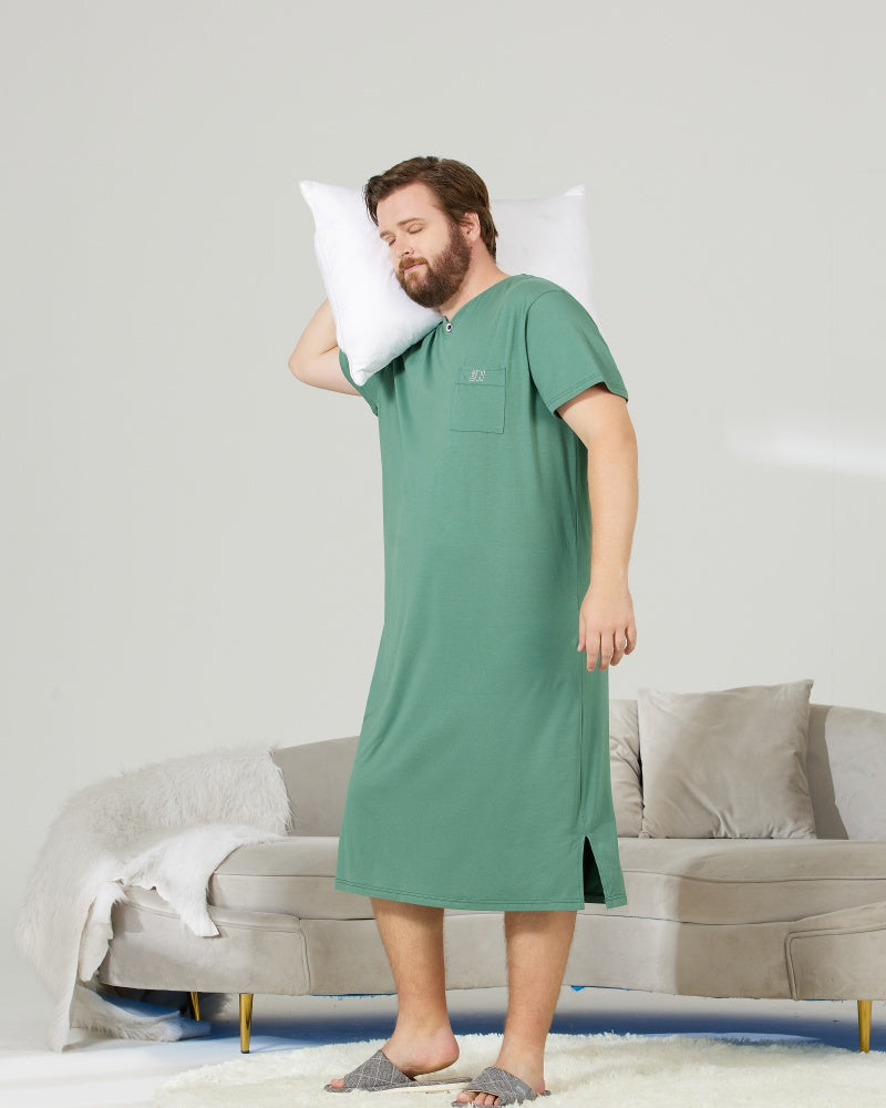 Green Cooling RC Modal Modal Solid Nightshirt