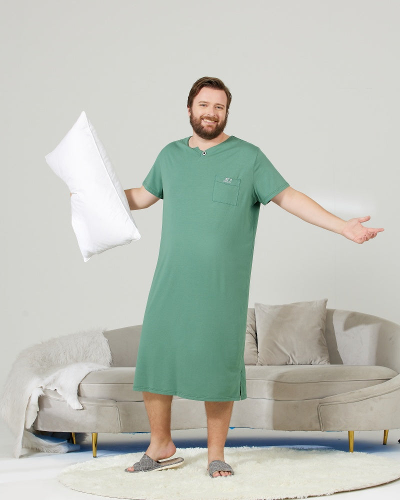Green Cooling RC Modal Modal Solid Nightshirt
