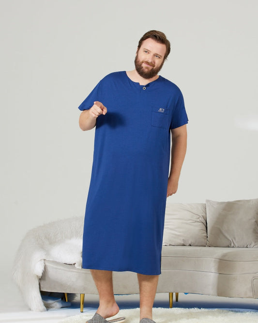 Royal Blue Cooling RC Modal Modal Solid Nightshirt